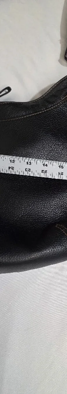 Chelsea & Scott Black Pebbled Thick Leather Multi-Pocket Shoulder Bag